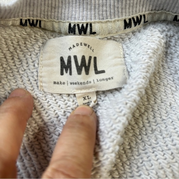 Madewell Gray Crew Neck Sweater Soft Cotton Blend - Picture 3 of 7